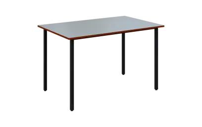 JSB 120N Jídelní stůl 1200 x 800 mm, deska šedá s hranou cihlově červená / podnož černá